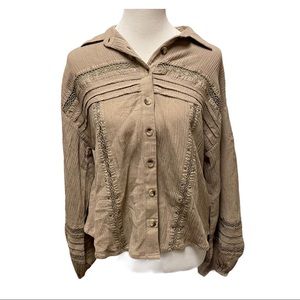 Free People Summer Stars Button Down Top